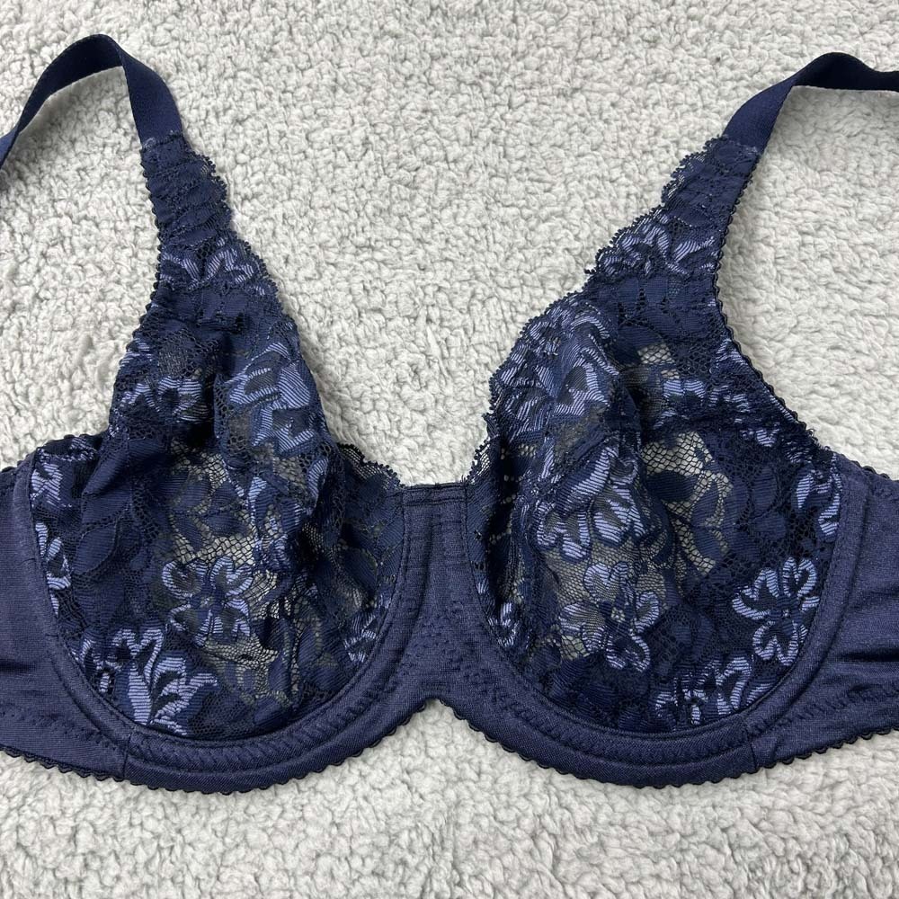 Lunaire Bra 34C Balconette Bra  Blue Floral LAce